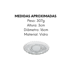 Prato de Sobremesa Prescale 16cm de Vidro - A Gourmet