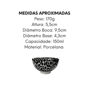 Tigela Bowl Decorado de Porcelana 150ml - A Gourmet