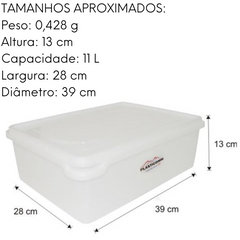 Organizador Caixa de 11L Branco Com Tampa Plastcom