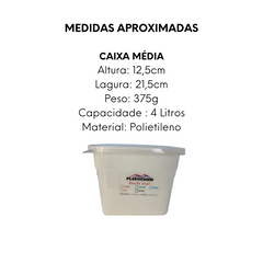 Caixa Organizadora Média 4L Polietileno Plastcom