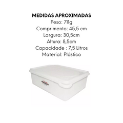 Pote Organizador C/ Tampa Resistente 7,5L Polietileno Plastcom