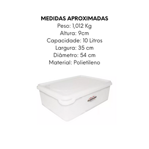 Caixa Organizador 10L Com Tampa Polietileno Plastcom