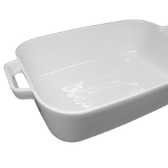 Travessa Retangular Refrataria 1L Branca Etilux