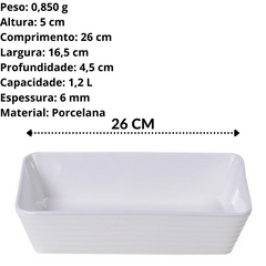 Travessa Refrataria Linea de Porcelana - A Gourmet