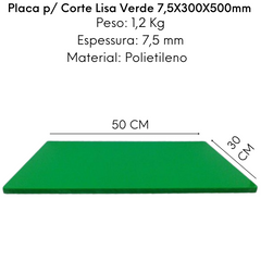 Placa de Corte Lisa Verde 50cm - A Gourmet