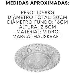 Centro de Mesa Vidro Sofia 30cm - A Gourmet