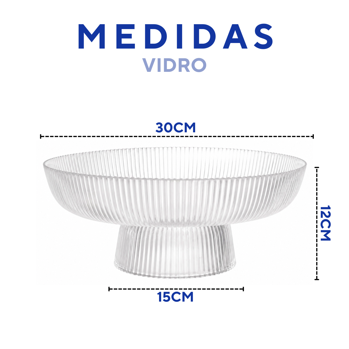 Centro de Mesa C/Pé Vidro 30cm