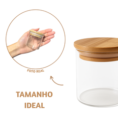 Pote pequeno vidro bambu 110ml