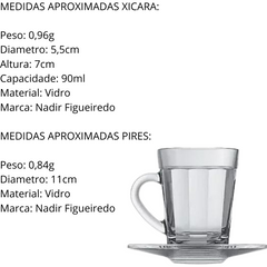 Xicara de Café 90ml Americano Com Pires Nadir