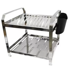 Escorredor Louça Polido 20 Prato Suporte Talher Aço Inox Dinox