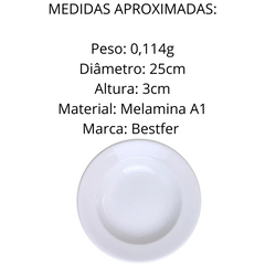 Prato Redondo Fundo de Melamina 25cm - A Gourmet