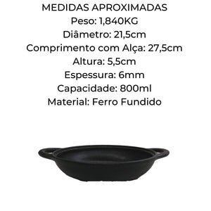 Panela de Ferro Fundido Sem tampa parmegiana RIG