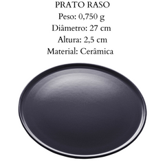 Prato raso 27cm Vadim azul escuro Wolff cerâmica Rojemac