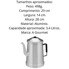 Bule Hotel em Aluminio Com Cabo Baquelite 3,4L ABC
