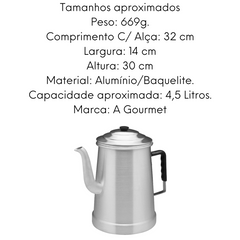 Bule Hotel em Aluminio Com Cabo Baquelite 4,5L ABC