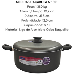 Caçarola Extra N30 Antiaderente Grafite Ramos