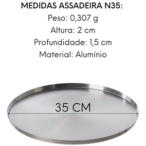 Forma Assadeira Para Pizza N35 em Aluminio Ramos