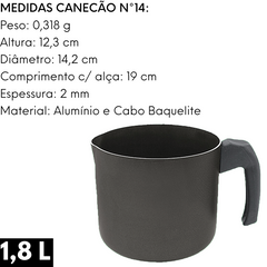 Canecão Extra N14 Antiaderente Grafite Ramos