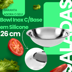 Tigela Bowl em Aço Inox 26cm Com Base - A Gourmet