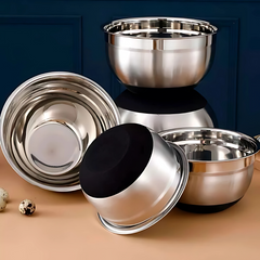 Tigela Bowl em Aço inox Com Base de Silicone 2L - A Gourmet