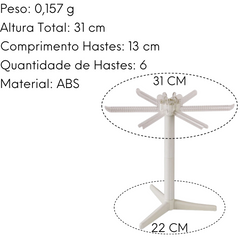 Secador de Massas Branco Abs Etilux