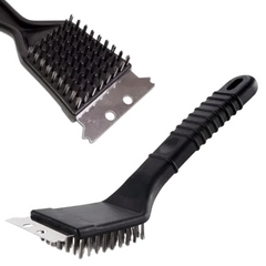 Escova Para Limpar Grelha de Churrasco Com Espátula Original