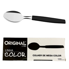 Colher de Mesa Color Preto em Aço Inox Original