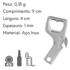 Abridor Garrafa Lata Aço Inox Original