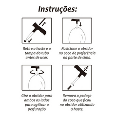 Furador Abridor Coco Aço Inox Original