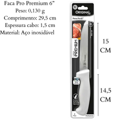 Faca Cheff Premium 6¨Aço inox Original