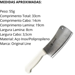 Cutelo peixeira Pro 8° Aço Inox - A Gourmet