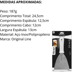 Espátula Reta Premium 5° Aço Inox - A Gourmet