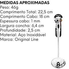 Concha Vazada Aço Inox 25,5cm Original