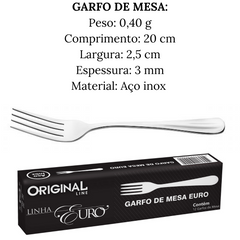 Garfo de Mesa Euro em Aço inox Original