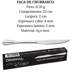 Faca de Churrasco Euro em Aço inox Original