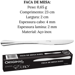 Faca de Mesa Euro em Aço inox Original