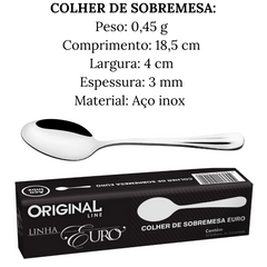 Colher de Sobremesa Euro em Aço inox Original