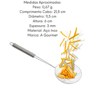 Escumadeira Fritura Aço Inox Original
