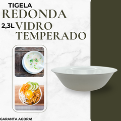 Tigela Redonda 2,3L Vidro Temperado - A Gourmet
