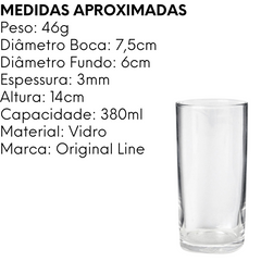 Copo Safira Vidro 380ml - A Gourmet