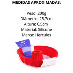 Forma de Silicone Vermelha C/ Furo Hércules - A Gourmet
