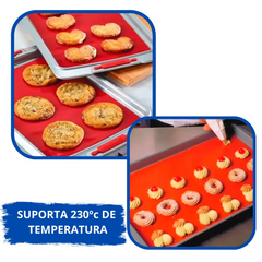 Tapete Culinário de Silicone Vermelho 40x30 - A Gourmet