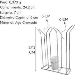 Conjunto Organizador de Copo Descartavel prateado - A Gourmet