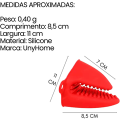 Luva Bico de Pato em Silicone Vermelho unyhome