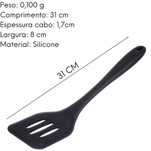 Espátula Vazada de Silicone Preta unyhome