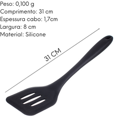 Espátula Vazada de Silicone Preta unyhome