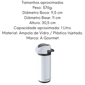 Garrafa Térmica Verona Branca 1L Invicta