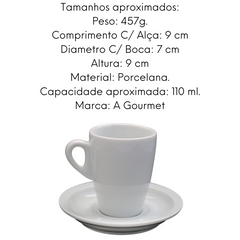 Xicara Genova de Porcelana C/ Pires 110ml BelaVista