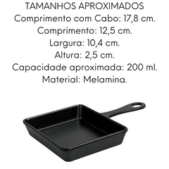 Mini Frigideira Finger Food Melamina Black Gourmet Mix