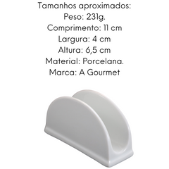 Porta Guardanapo em Porcelana 11 cm BelaVista
